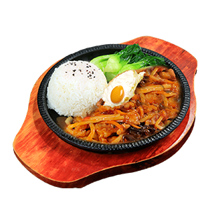 鱼香肉丝铁板饭