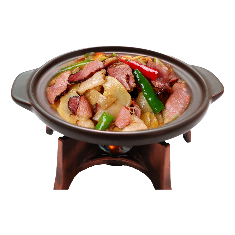 富硒土豆片炒腊肉
